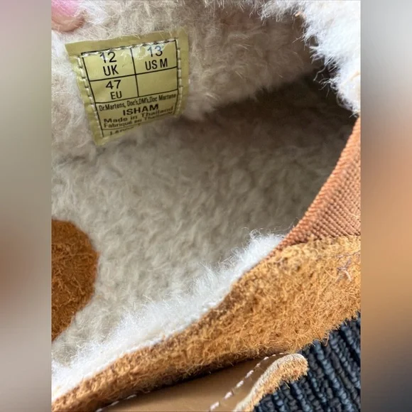 Dr Martens Isham Faux Shearling Long Napped Suede Slingback Mules-men 13 Wmn 12 - Picture 9 of 10